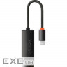 Перехідник USB-C to RJ45 Ethernet 1000Mbps black Baseus (WKQX000301)