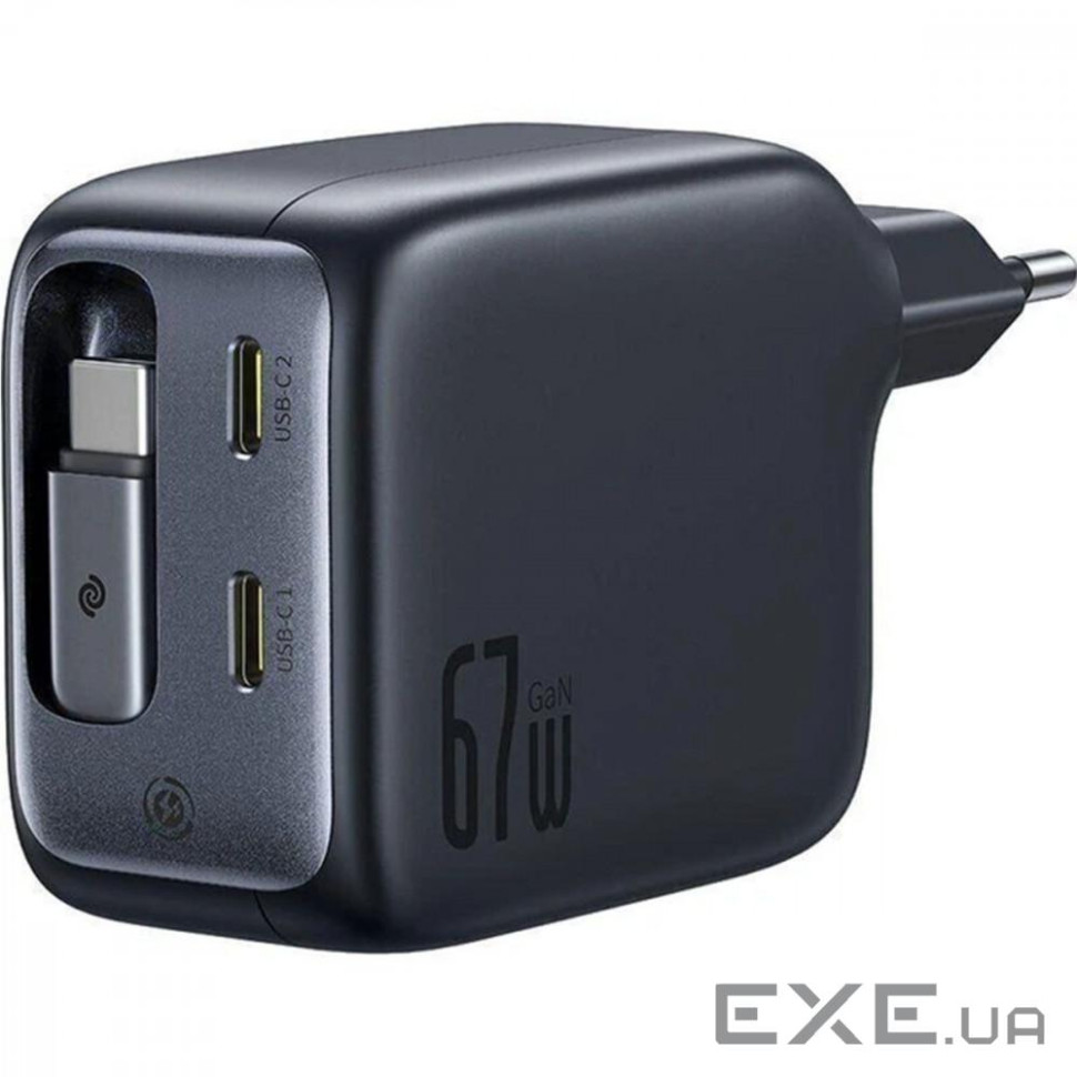 СЗУ Baseus EnerCore CJ11 Fast Charger with Retractable Cable 67W (3 Type-C) black (E0121E00)