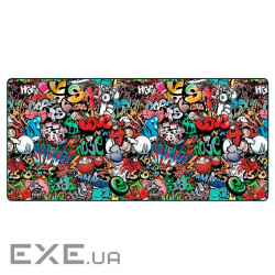 Коврик 300*700 тканинний Graffiti з боковою прошивкою, товщина 2 мм, Black, Пакет (GR300-700)