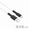 Кабель BOROFONE BX31 USB to Type-C 3A, 1m, silicone, TPE connectors, White (BX31CW)