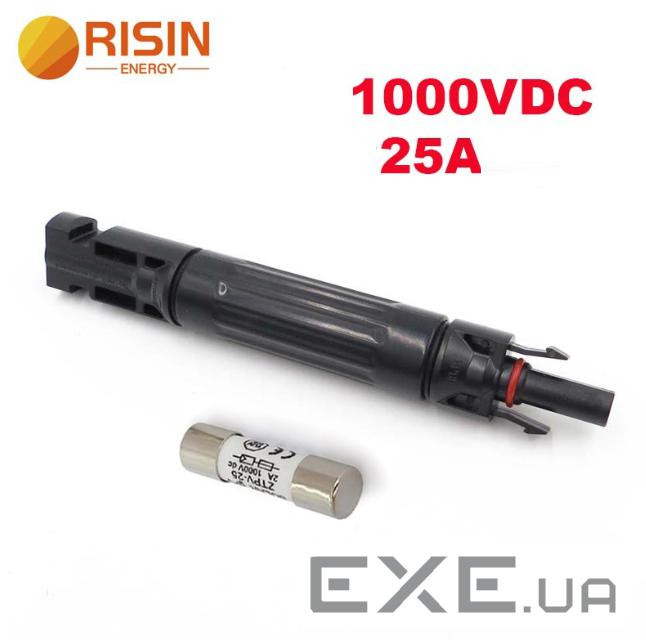 Роз&apos,єм RISIN MC4, під вбудований плавкий запобіжник, 25А,1000 В (MC4-bif / 1000 / 25) (MC4-bif / 1000 / 25)