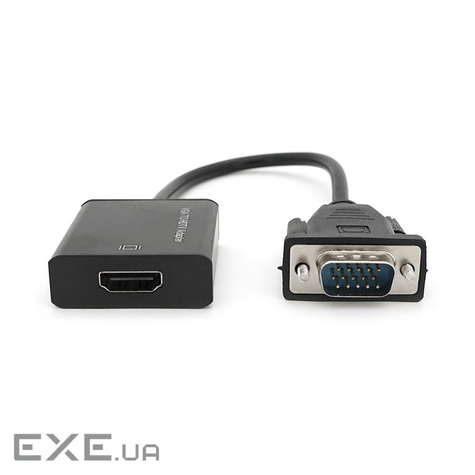 Адаптер VGA на HDTV + аудіо + USB-Micro конвертер, чорний, Full HD 1080P (YT-C-VGA / HDTV+AUX+USB)