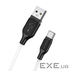 Кабель BOROFONE BX42 USB to Type-C 3A, 1m, silicone, TPE connectors, White (BX42CW)