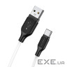 Кабель BOROFONE BX42 USB to Type-C 3A, 1m, silicone, TPE connectors, White (BX42CW)