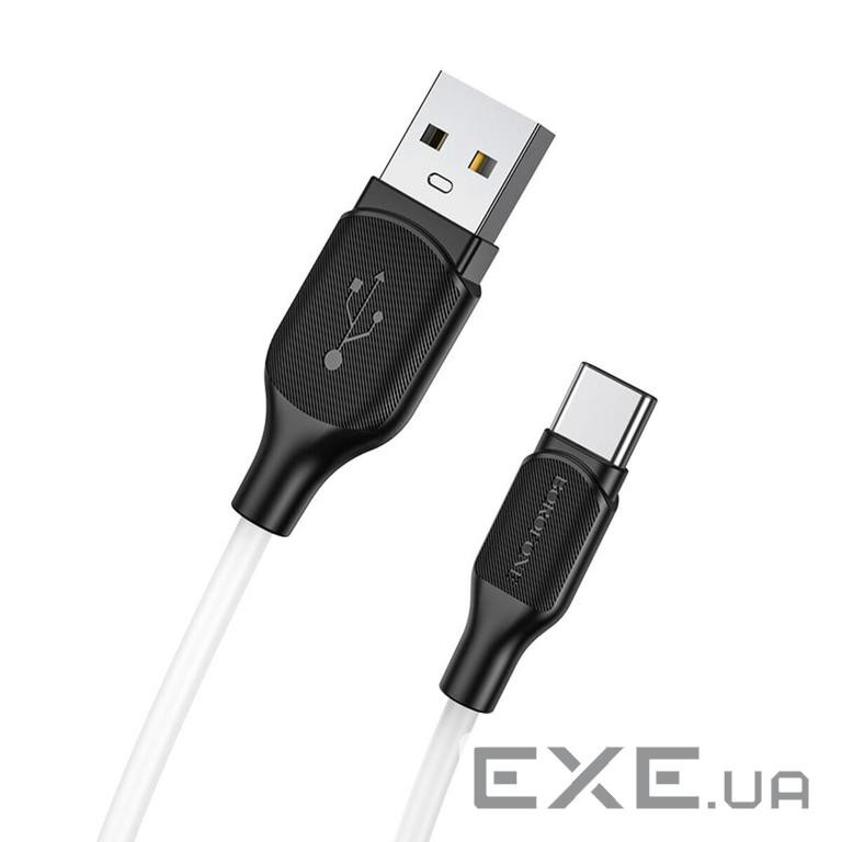 Кабель BOROFONE BX42 USB to Type-C 3A, 1m, silicone, TPE connectors, White (BX42CW)