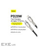 Кабель Baseus Cafule metal Type-C to Lightning PD 20W 0.25M Чорний (CATLJK-01) (CATLJK-01 0,25м) )