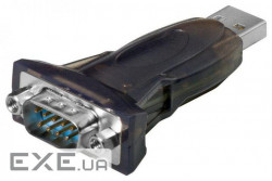 Перехідник обладнання USB2.0 A-COM(DB9) M/M,1.0m FTDI FTDI232RL+ZT213 Screw,чорний (62.09.8263-1)