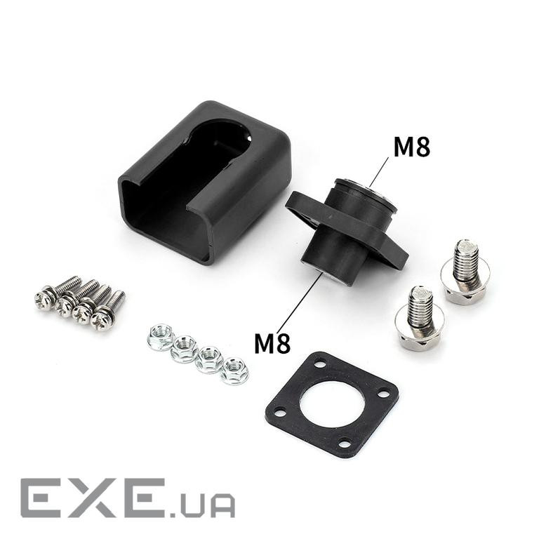 Корпусна прохідна клема М8-M8, 200A, 1000V, мідь, Black (YT-200AM8M8-Black) , Black (YT-200AM8M8-Black)