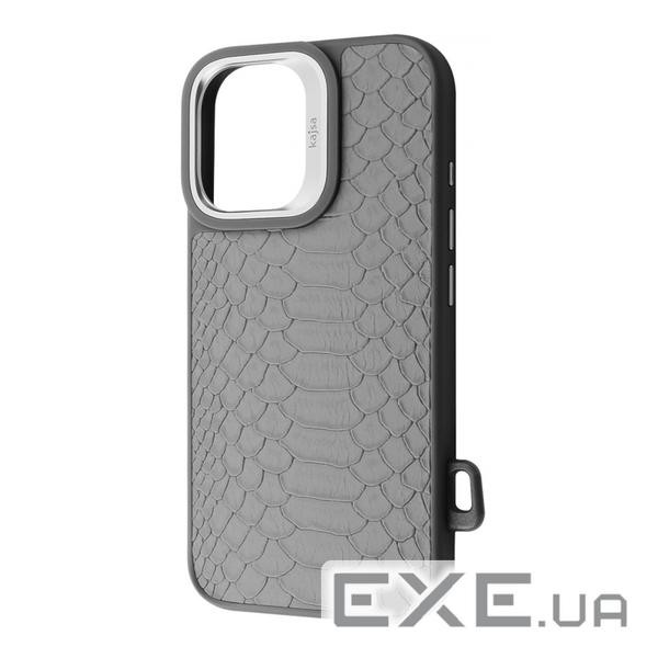 Чохол Kajsa Snake Pattern with Magnetic Ring iPhone 16 light gray (59667 light gray)