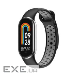 Ремінець BeCover Vents Style для Xiaomi Mi Smart Band 8 Black-Gray (709415)