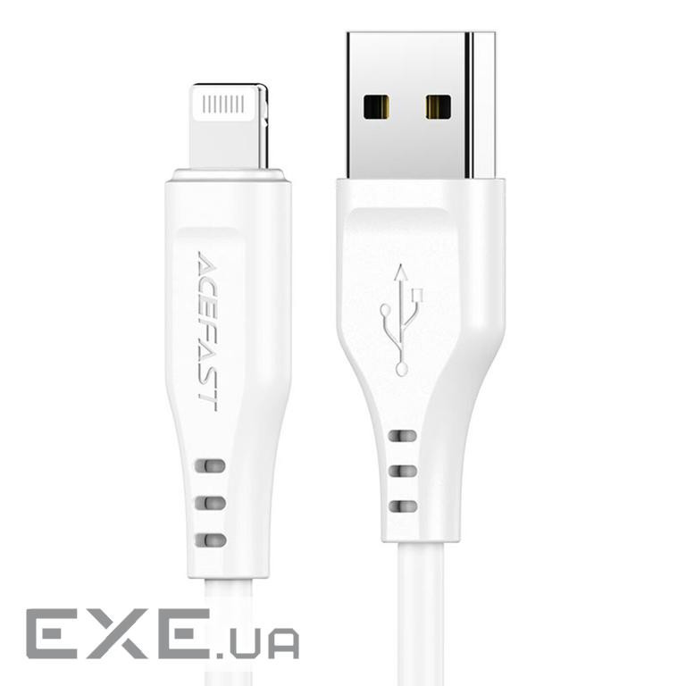 Кабель USB 2.0 USB-A to Lighting, 1,2 м , 2,4A, TPE C3-02 White Acefast (6974316280835)