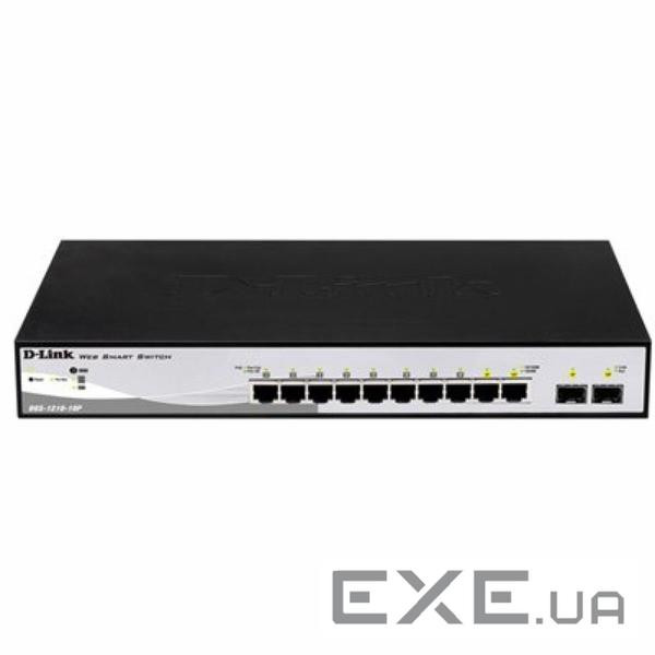 Комутатор мережевий D-Link DGS-1210-10P