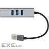 Мережевий адаптер з USB-хабом CABLETIME USB-A - 3xUSB3.0, RJ-45 (CA913374)