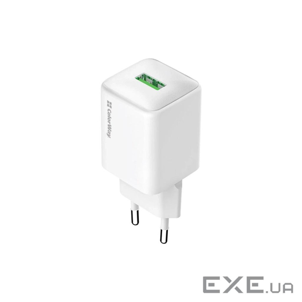 Зарядний пристрій ColorWay USB QC3.0 18W white (CW-CHS063Q-WT)