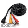 Кабель мультимедійний 3.5mm M to 3xRCA M 1.5m 90 corner Extradigital (KBV1732)