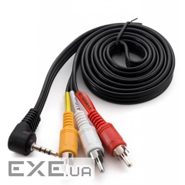 Кабель мультимедійний 3.5mm M to 3xRCA M 1.5m 90 corner Extradigital (KBV1732)