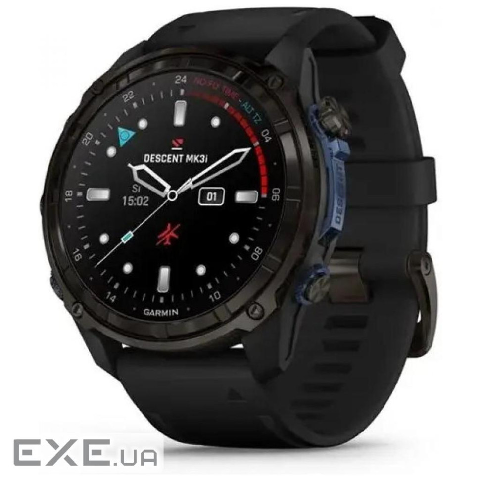 Смарт-годинник Garmin Descent Mk3i, 51mm, Crbn Gry DLC Ti/Blk, Dive Computer, GPS (010-02752-11)