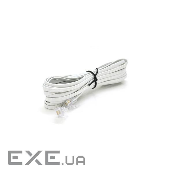 Патч-корд телефонний 10м RJ11 (6P4C) Voltronic (PC-10,0W)