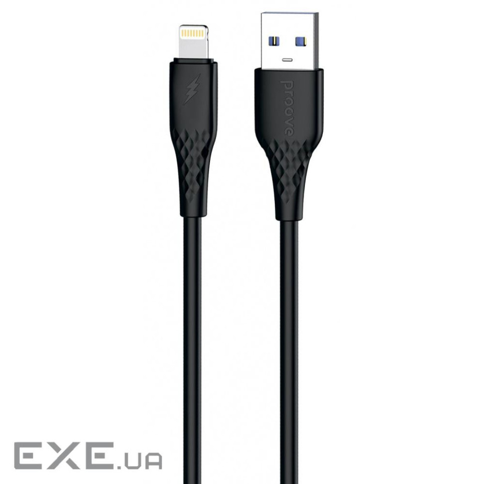 Кабель Proove GridLine USB to Lightning 2.4A (1m) black (CCGL12001101)