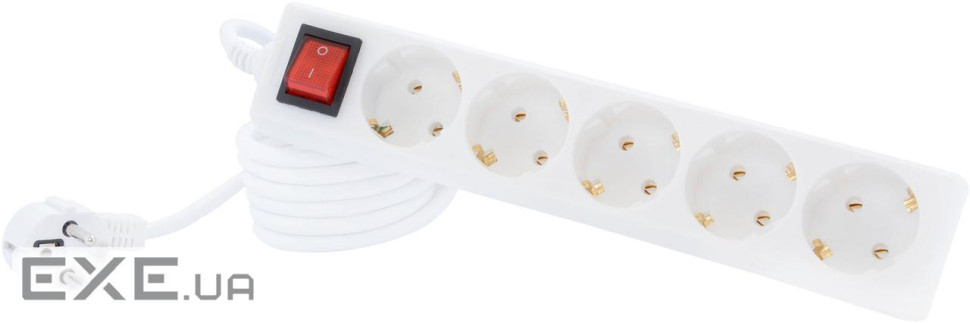 Мережевий фільтр-подовжувач TECRO TCS-5-5SW White 5м