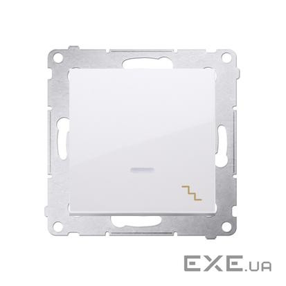 Bыключатель Premium проходной 1х с подсветкой, белый (DW6L.01/11)