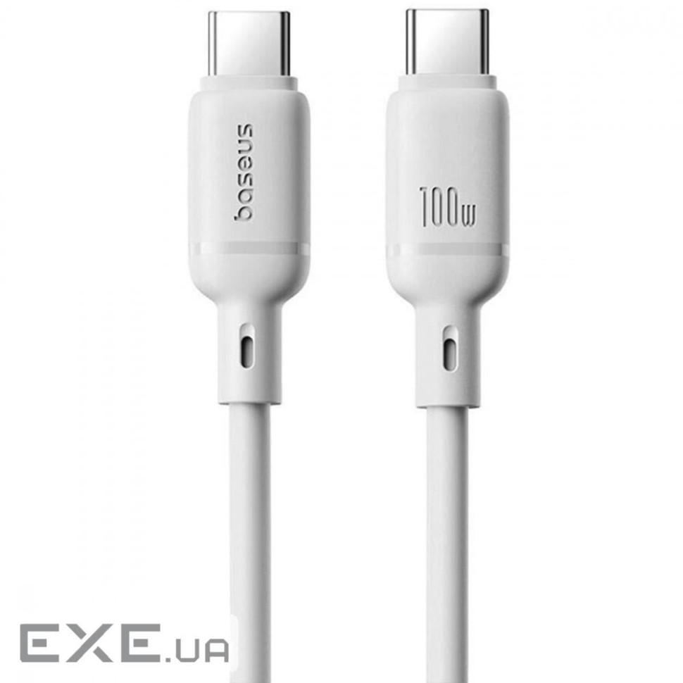 Кабель Baseus Silky Series Fast Charging Type-C to Type-C 100W (1m) white (P10377704213-00)