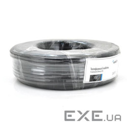 Телефонний кабель Merlion 4 житловий 28awg CCS, моножильний, круглий, 100метрів у бухті чорн (00245) (00245)