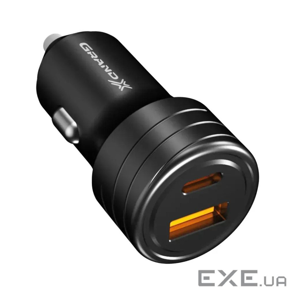 Зарядний пристрій Grand-X CH-30B 30W 1xUSB + 1xUSB-C PD + QC3.0 AFC FCP SCP VOOC Black