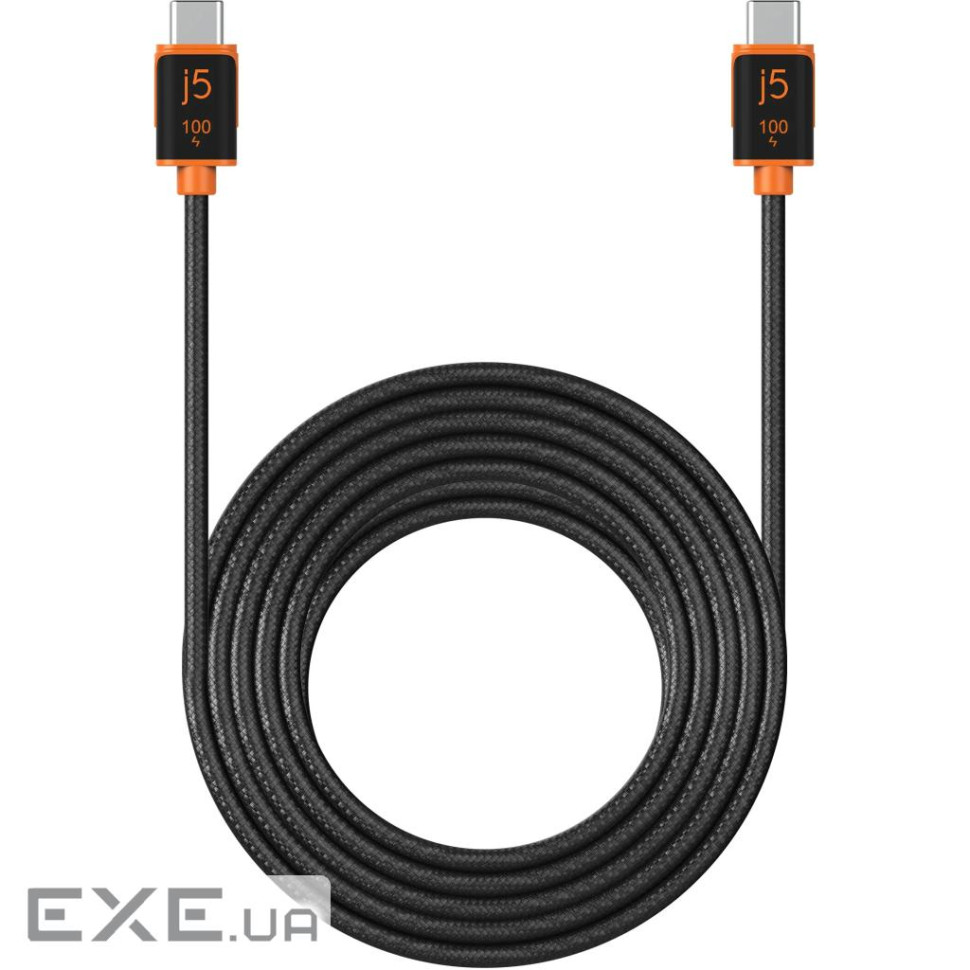 Кабель j5create JUCX25L18-N, преміум якість, USB 2.0, C-тато/C-тато,1.8 м.