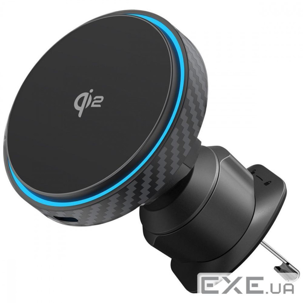 Автодержатель с Беспроводной Зарядкой Proove Graphite Circle Qi2 15W black (WHGC15010001)
