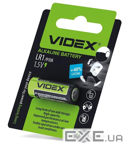 Батарейки LR1, Videx, лужна, 1 шт , Blister (LR1 1B)
