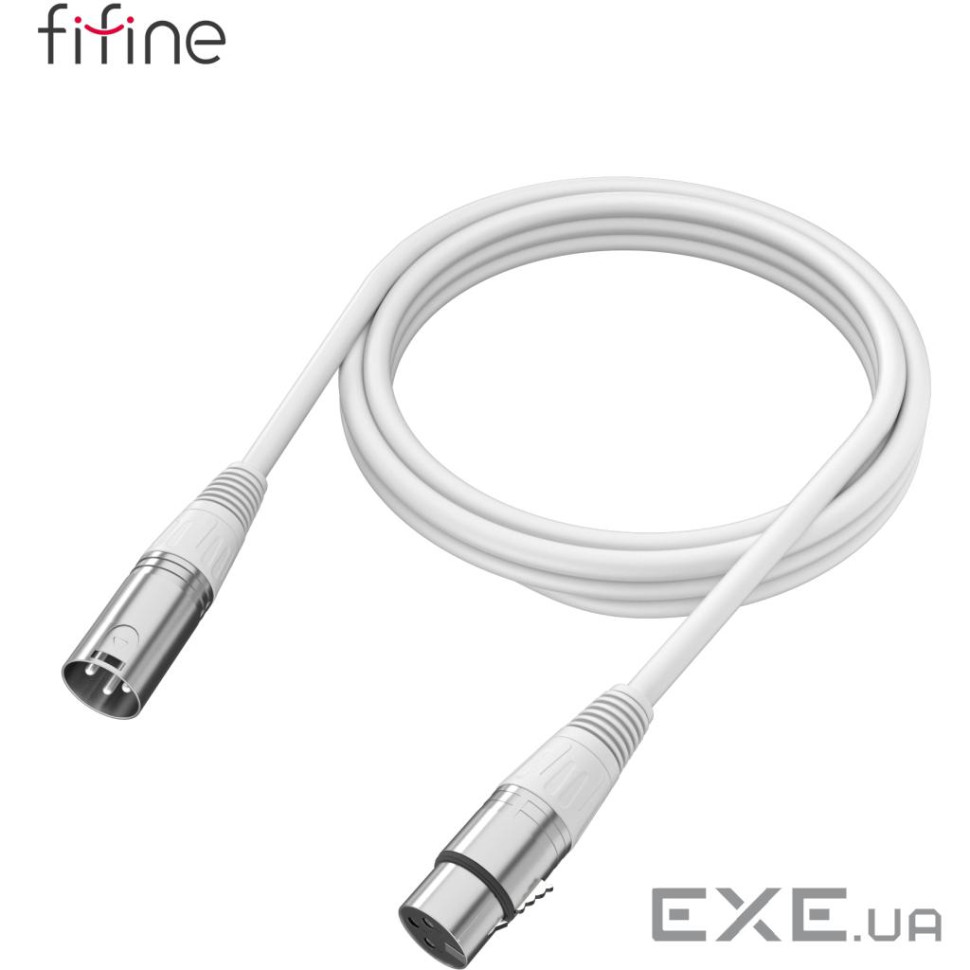 Мікрофонний кабель Fifine XLR Male to Female White 1.8 м (L9CW)