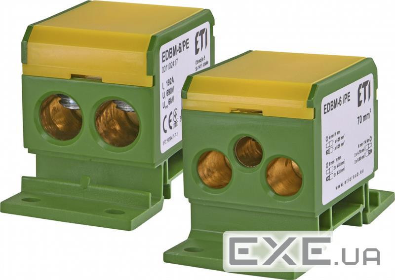Блок розподільчий ETI EDBM-6/PE (192А, 1x4-70, 2x4-50, 1x4-25) (1102417)