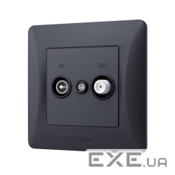 ТВ розетка Videx BINERA TV одинарна телевізійна чорні (VF-BNSK2TVSATE-BG)