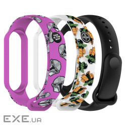 Ремінець до фітнес браслета Armorstandart комплект 3шт Xiaomi Mi Band 7/6/5 TW2 (ARM87045)