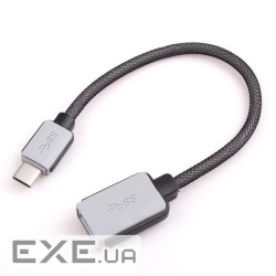 Перехідник USB 3.1 Type-C --> USB (OTG) OEM, кабель 0.2м, оплетення (S0679) (S0679)