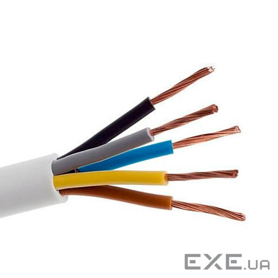 Кабель Одескабель H05VV-F 5G1,5 білий, ціна за метр (5136032пвс)