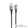 Кабель BOROFONE BX83 iP Famous silicone charging data cable Black (6974443386356)