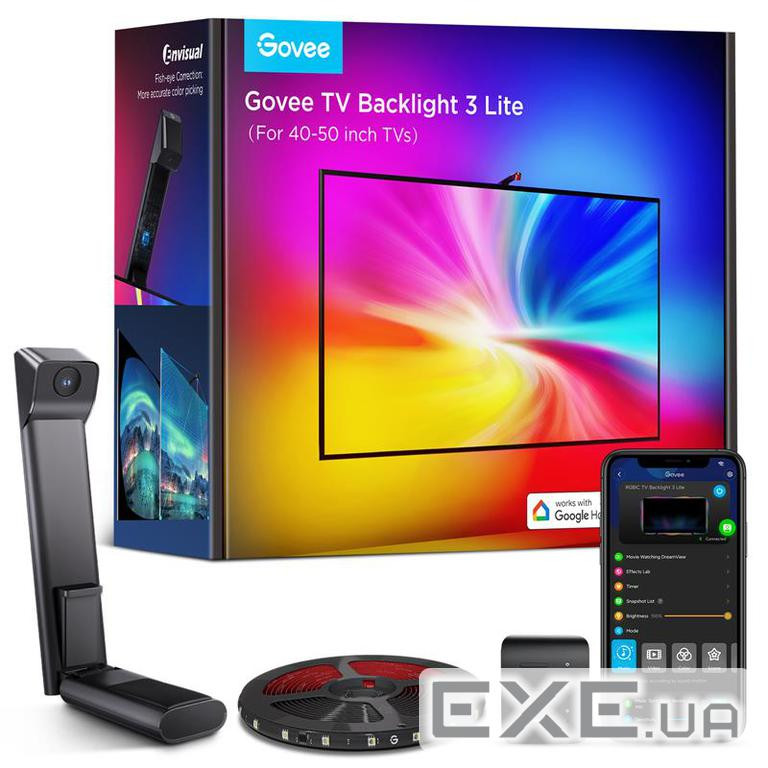 Набір адаптивного підсвічування Govee H6099 Backlight 3 Lite 40-50", RGBICW, WI-FI/Blueto (H60973D1) Govee H6099 Backlig