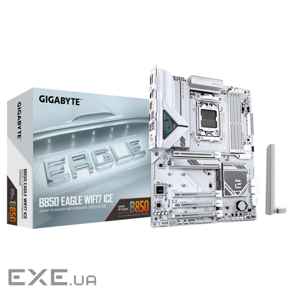 Материнська плата GIGABYTE B850 Eagle WiFi7 Ice (B850 EAGLE WF7 ICE)