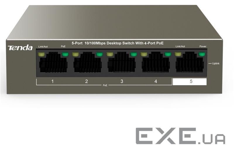 Комутатор мережевий Tenda TEF1105P-4-38W
