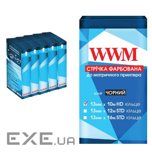 Стрічка до принтерів 13мм х 10м HD к. Black*5шт WWM (R13.10H5)