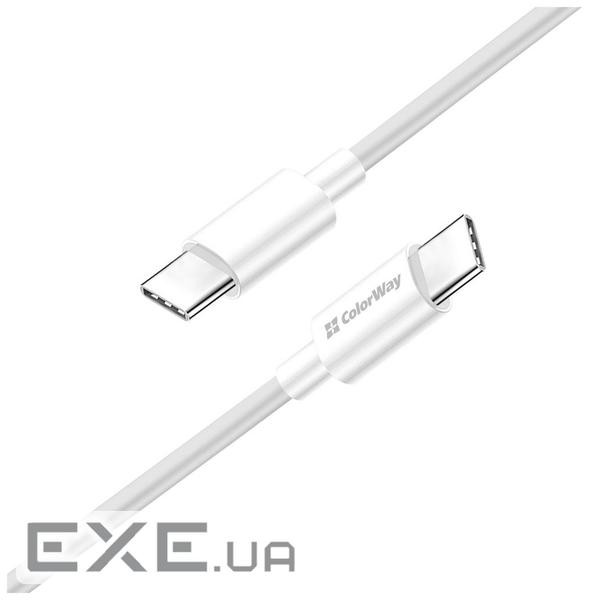 Дата кабель USB-C to USB-C 1.0m 5A 100W white ColorWay (CW-CBPDCC058-WT)