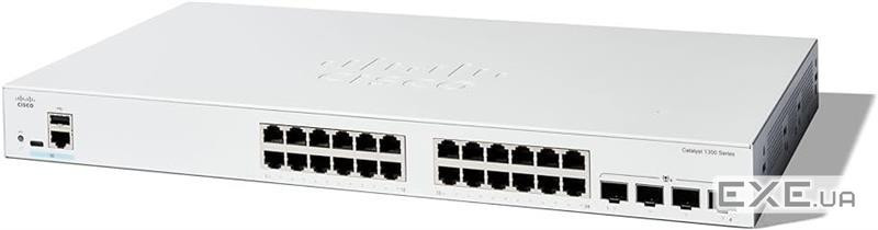 Комутатори Cisco Catalyst 1300 24xGE, Full PoE, 4x10G SFP+ (C1300-24FP-4X)