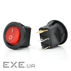 Перемикач ON-OFF KCD1-201N, 250VAC/6A, 3 контакти , Red, Q100