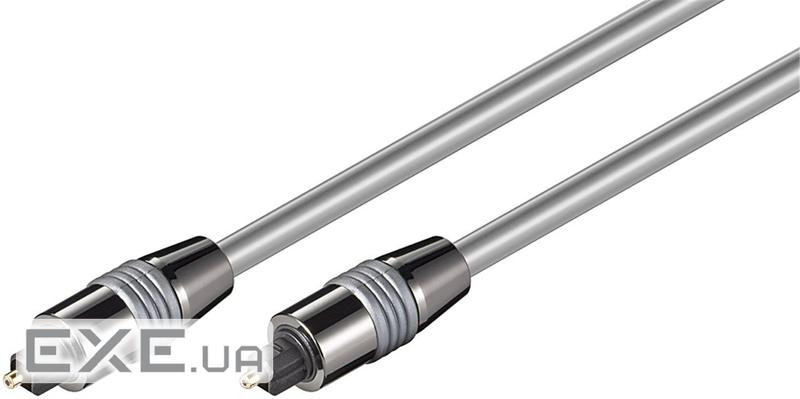 Кабель аудіо оптичний Toslink 1.0m,D=6.0mm Metal Chrome,срібний (75.05.0567-1) (75.05.0567-1)