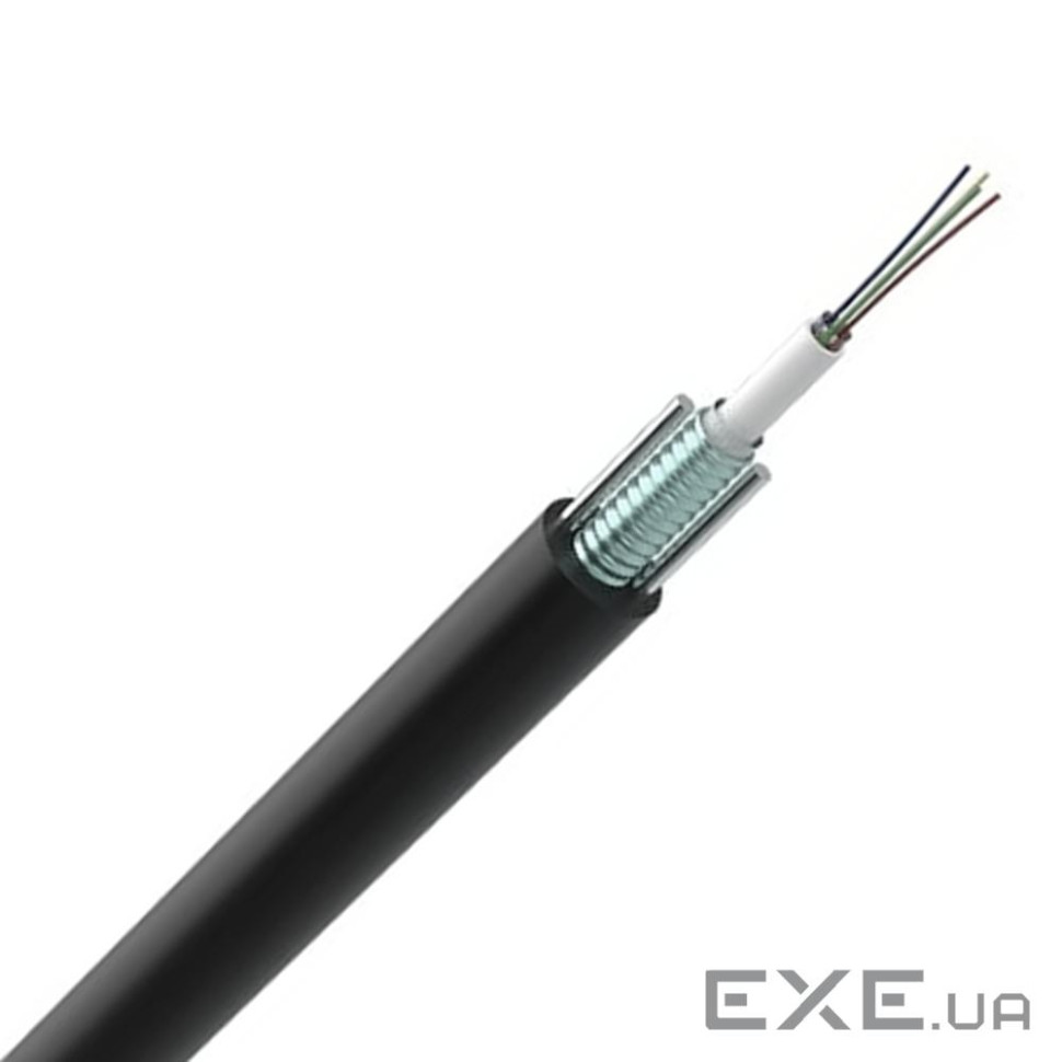 Кабель ОКТБг-М(2,7)П-2*12Е1,монотуб, 24 волокна, стальна гофроброня, 2 стальних силових елементи, ПЕ