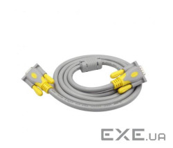 Кабель MERLION High Speed VGA 1.5м Gray (YT-VGA(M) (M)3+6GR-1.5M) (YT-VGA(M)/(M)3+6GR-1.5m)