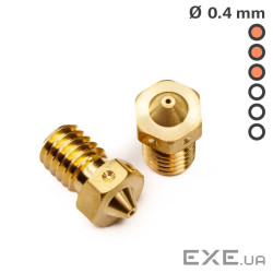 Хотенд (Сопло) Prusa Nozzle V6 0.4 mm (NZLV6/0.4MM)