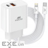 Зарядний пристрій RIVACASE Rivapower PS4102 WD5 1xUSB-A, 1xUSB-C, PD3.0, QC3. (PS4102 WD5 (White))